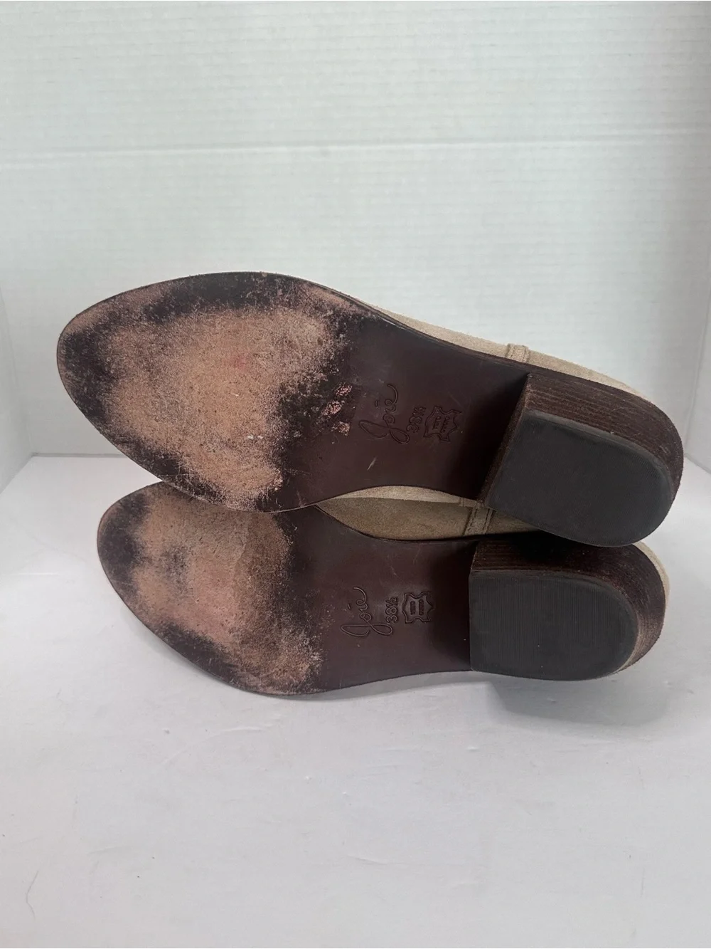 Joie suede ankle western bootie beige sz 8.5 boho cowgirl